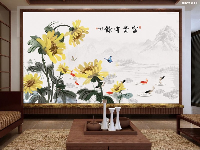 Tranh hoa cúc vàng MHC2-017